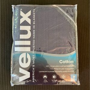 Vellux Cotton Blanket Twin Dark Blue BNIP